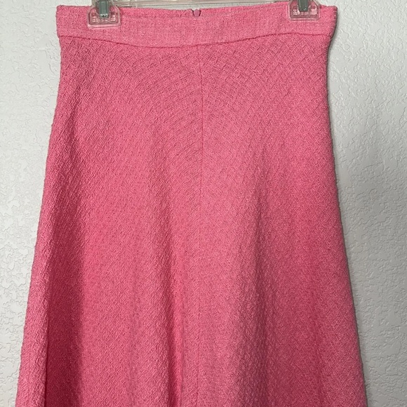 NEW| ZARA Textured A Line Barbie Pink Skirt - Picture 7 of 8